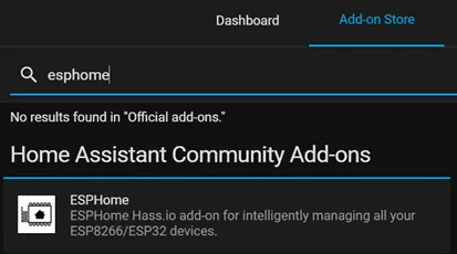 After installation starts the Add-On, make sure you select that ESPHome is visible in the side menu.