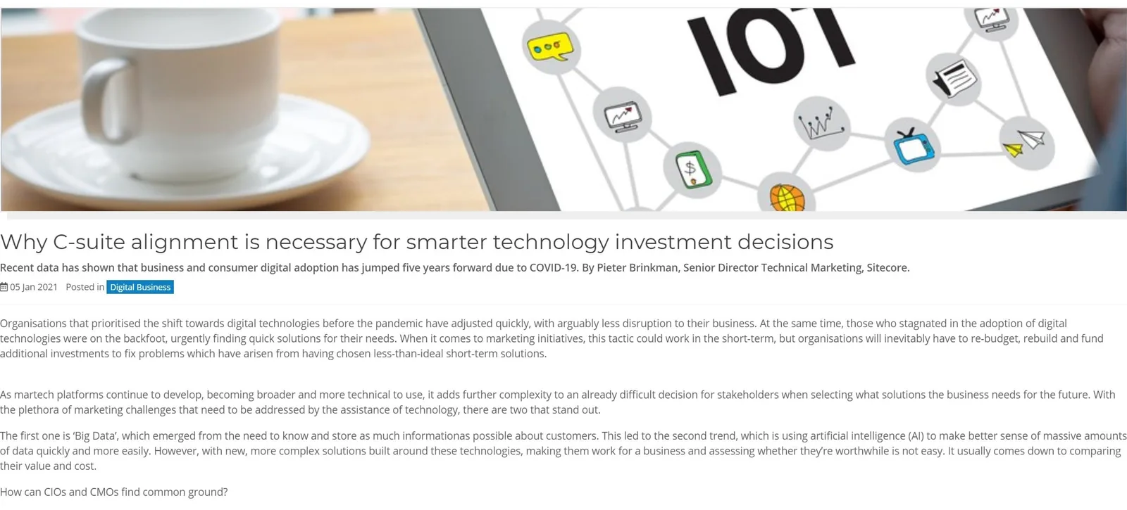 Article published on Digitalisation works