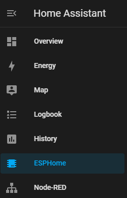 Install the HomeAssistant Addon if you don't see the ESPhome menu item
